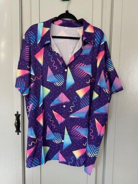 New Men's 2X Celebration Button Shirt